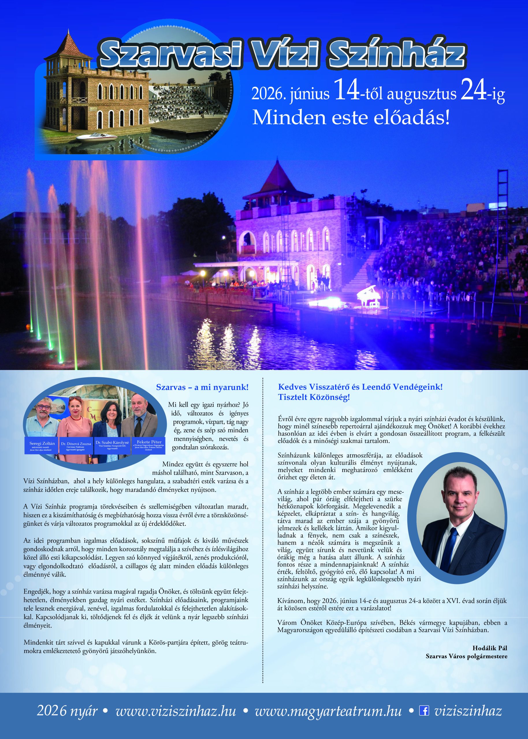 Szarvasi Vízi Színház 2026